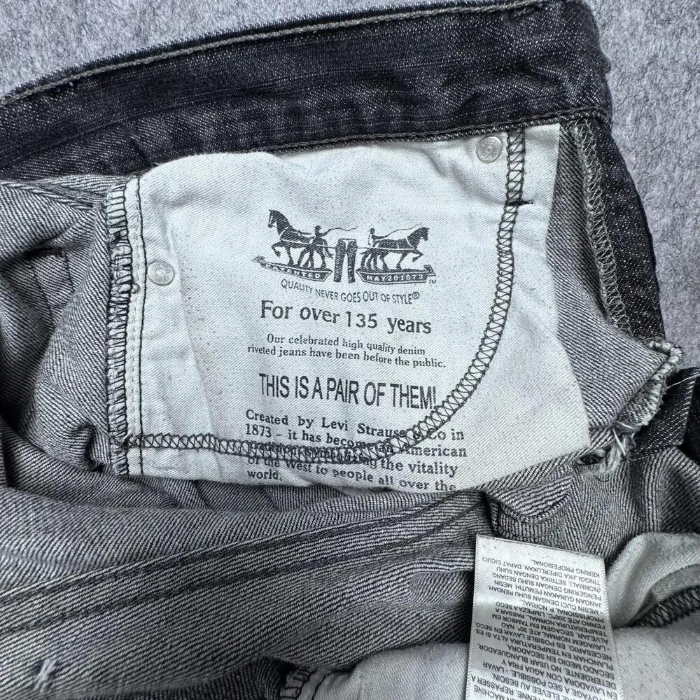 Levi's 514 Jeans Mens 31x31 Charcoal Gray Straight Leg Denim Casual Pants